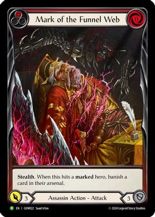 Mark of the Funnel Web (Red) — GEM Pack 1 Flesh and Blood card by Saad Irfan