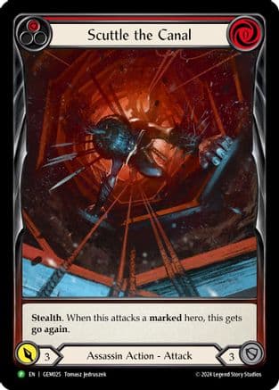 Scuttle the Canal (Red) — GEM Pack 1 Flesh and Blood card by Tomasz Jedruszek