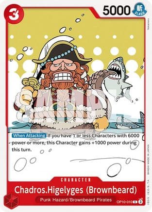 Chadros.Higelyges (Brownbeard) — Royal Blood One Piece Card Game card by Tashiro