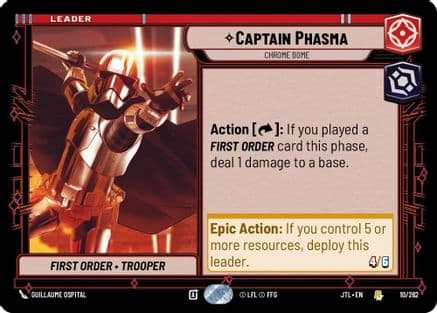 Captain Phasma - Chrome Dome — Jump to Lightspeed Star Wars: Unlimited card by Guillaume Ospital