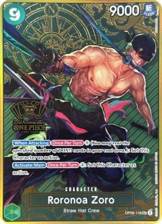 Roronoa Zoro (One Piece Japanese Version 2nd Anniversary Set) — One Piece Promotion Cards