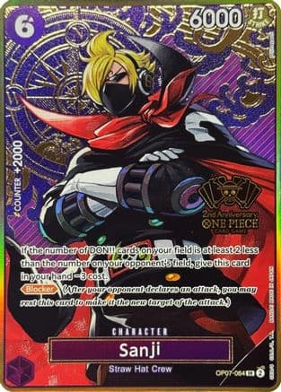 Sanji (One Piece Japanese Version 2nd Anniversary Set) — One Piece Promotion Cards