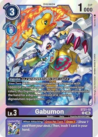 Gabumon — Starter Deck 21: Hero of Hope Digimon Card Game card by Akiyoshi Hongo, Toei Animation