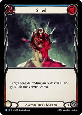 Shred (Blue) — Blitz Deck: The Hunted - Arakni Flesh and Blood card by Henrique Lindner