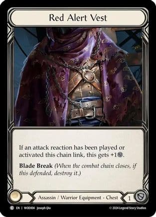 Red Alert Vest — Blitz Deck: The Hunted - Arakni, Web of Deceit Flesh and Blood card by Joseph Qiu