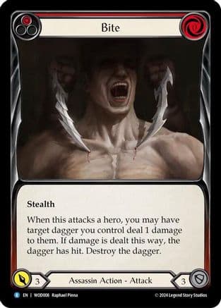 Bite (Red) — Blitz Deck: The Hunted - Arakni, Web of Deceit Flesh and Blood card by Raphael Pinna
