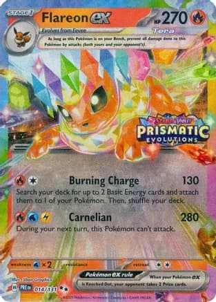 Flareon ex - 014/131 (Prismatic Evolutions Stamp) — Miscellaneous Cards & Products