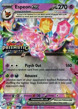 Espeon ex - 034/131 (Prismatic Evolutions Stamp) — Miscellaneous Cards & Products