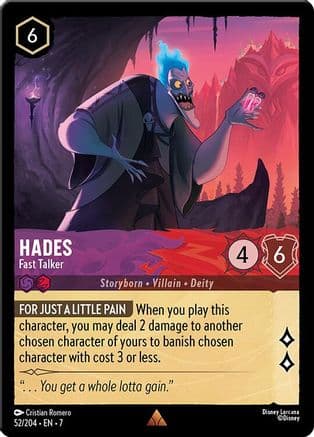 Hades - Fast Talker — Archazia's Island Disney Lorcana card by Cristian Romero