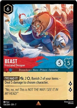 Beast - Frustrated Designer — Archazia's Island Disney Lorcana card by Koni