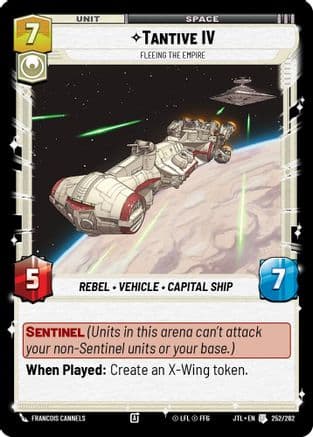 Tantive IV - Fleeing the Empire — Jump to Lightspeed Star Wars: Unlimited card by Francois Cannels
