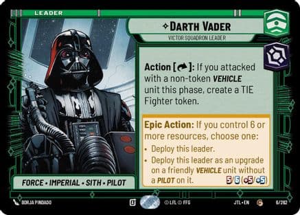 Darth Vader - Victor Squadron Leader — Jump to Lightspeed Star Wars: Unlimited card by Borja Pindado