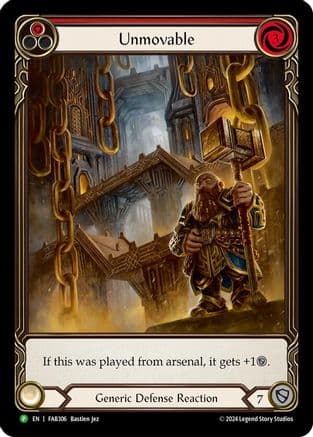 Unmovable (Red) (Extended Art) - FAB306 — Flesh and Blood: Promo Cards