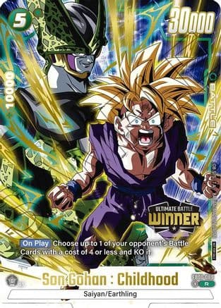 Son Gohan : Childhood - FB01-089 (Ultimate Battle Winner) — Tournament and Championship Promos