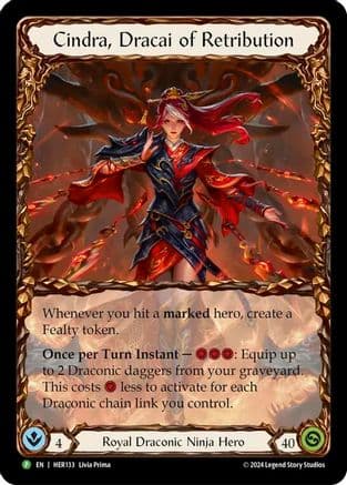 Cindra, Dracai of Retribution - HER133 — Flesh and Blood: Promo Cards Flesh and Blood card by Livia Prima