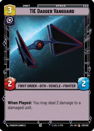 TIE Dagger Vanguard — Jump to Lightspeed Star Wars: Unlimited card by Francois Cannels