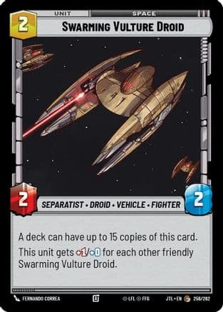 Swarming Vulture Droid — Jump to Lightspeed Star Wars: Unlimited card by Robert Bonchune