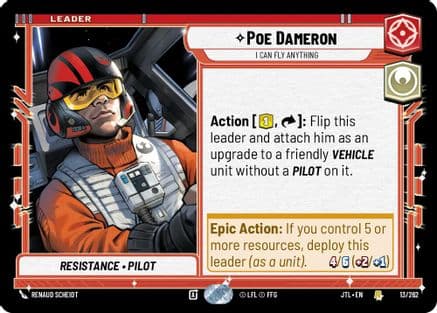 Poe Dameron - I Can Fly Anything — Jump to Lightspeed Star Wars: Unlimited card by Renaud Scheidt