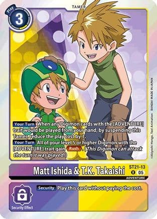 Matt Ishida & T.K. Takaishi — Starter Deck 21: Hero of Hope Digimon Card Game card by Akiyoshi Hongo, Toei Animation