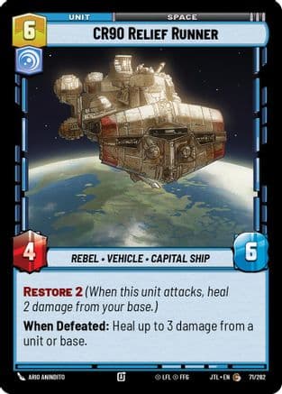 CR90 Relief Runner — Jump to Lightspeed Star Wars: Unlimited card by Ario Anindito
