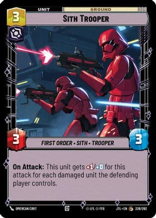 Sith Trooper — Jump to Lightspeed Star Wars: Unlimited card by Omercan Cirit