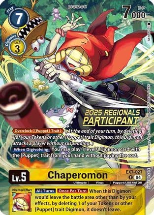 Chaperomon (2025 Regionals Participant) — Digimon LIBERATOR Digimon Card Game card by Akiyoshi Honga