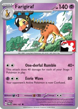 Farigiraf - 084/167 — Prize Pack Series Cards Pokémon TCG card by Dsuke