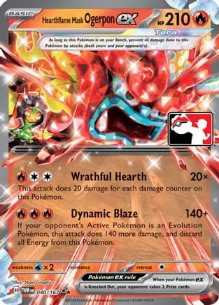 Hearthflame Mask Ogerpon ex - 040/167 — Prize Pack Series Cards Pokémon TCG card by 5ban Graphics