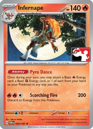 Infernape - 033/167 — Prize Pack Series Cards Pokémon TCG card by Takumi Wada