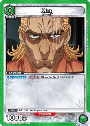 King (039) — UE06BT: One Punch Man Union Arena card by BANDAI SPIRITS