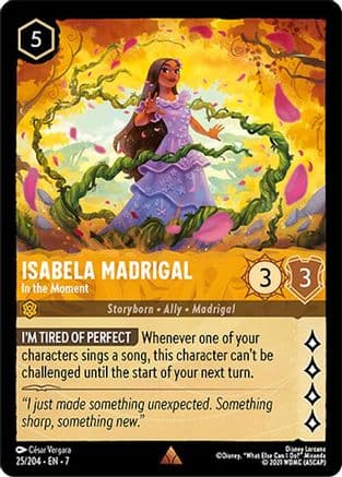 Isabela Madrigal - In the Moment — Archazia's Island Disney Lorcana card by C?sar Vergara