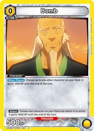 Bomb — UE06ST: One Punch Man Starter Deck Union Arena card by BANDAI MADE IN JAPAN