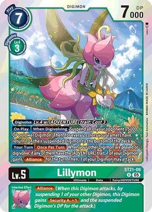 Lillymon — Starter Deck 21: Hero of Hope Digimon Card Game card by Akiyoshi Hongo, Toei Animation