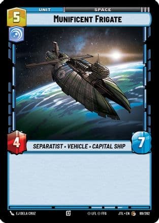 Munificent Frigate — Jump to Lightspeed Star Wars: Unlimited card by EJ Dela Cruz