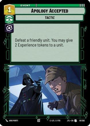 Apology Accepted — Jump to Lightspeed Star Wars: Unlimited card by Ario Murti
