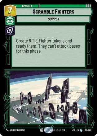 Scramble Fighters — Jump to Lightspeed Star Wars: Unlimited card by Johnny Morrow