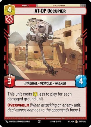 AT-DP Occupier — Jump to Lightspeed Star Wars: Unlimited card by Christian Papazoglakis