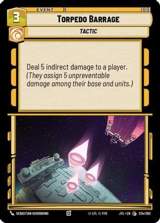 Torpedo Barrage — Jump to Lightspeed Star Wars: Unlimited card by Sebastián Guidobono