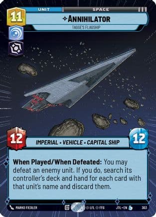 Annihilator - Tagge's Flagship (Hyperspace) — Jump to Lightspeed Star Wars: Unlimited card by Marko Fiedler