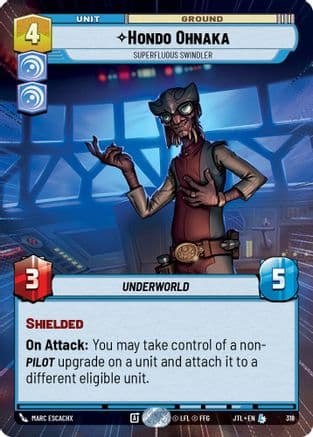 Hondo Ohnaka - Superfluous Swindler (Hyperspace) — Jump to Lightspeed Star Wars: Unlimited card by Marc Escachx