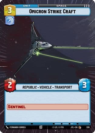 Omicron Strike Craft (Hyperspace) — Jump to Lightspeed Star Wars: Unlimited card by Fernando Correa