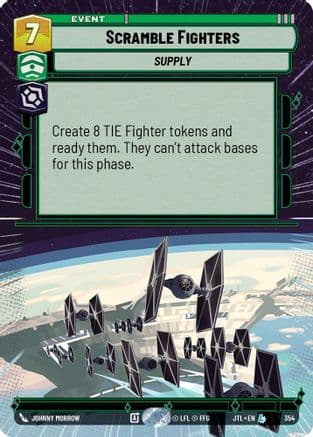 Scramble Fighters (Hyperspace) — Jump to Lightspeed Star Wars: Unlimited card by Johnny Morrow