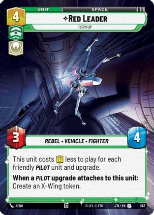 Red Leader - Form Up (Hyperspace) — Jump to Lightspeed Star Wars: Unlimited card by Reno