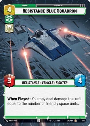Resistance Blue Squadron (Hyperspace) — Jump to Lightspeed Star Wars: Unlimited card by Amad Mir