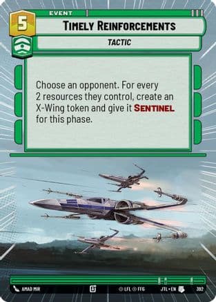 Timely Reinforcements (Hyperspace) — Jump to Lightspeed Star Wars: Unlimited card by Amad Mir