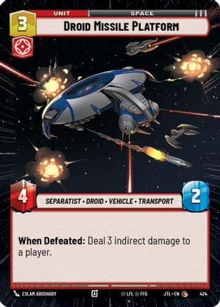 Droid Missile Platform (Hyperspace) — Jump to Lightspeed Star Wars: Unlimited card by Eslam AboShady