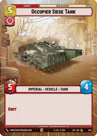 Occupier Siege Tank (Hyperspace) — Jump to Lightspeed Star Wars: Unlimited card by Christian Papazoglakis