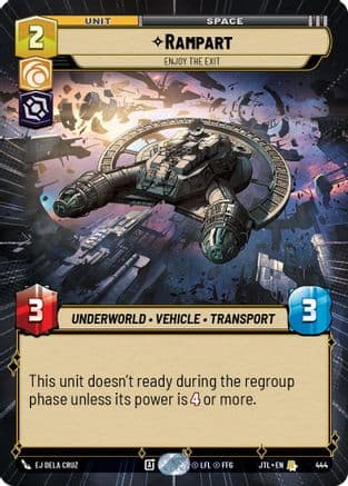 Rampart - Enjoy the Exit (Hyperspace) — Jump to Lightspeed Star Wars: Unlimited card by EJ Dela Cruz