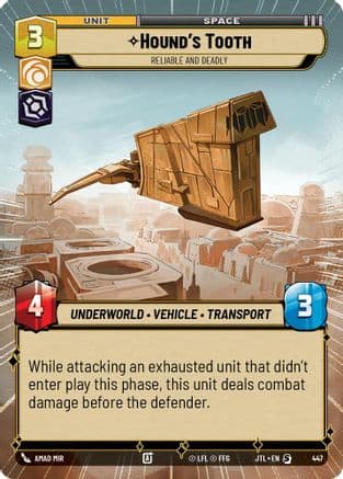 Hound's Tooth - Reliable and Deadly (Hyperspace) — Jump to Lightspeed Star Wars: Unlimited card by Amad Mir