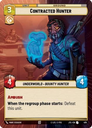 Contracted Hunter (Hyperspace) — Jump to Lightspeed Star Wars: Unlimited card by Marc Escachx